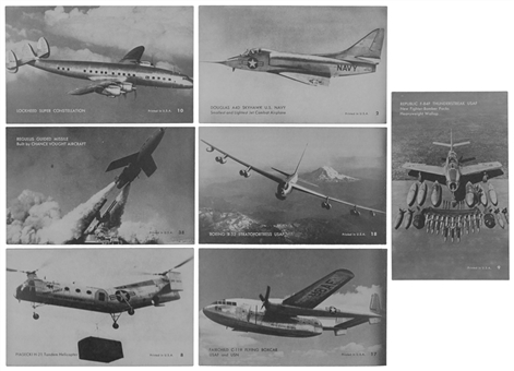 1955 W452-1 Exhibit Supply Co. "Jet Planes" High Grade Complete Set (64)